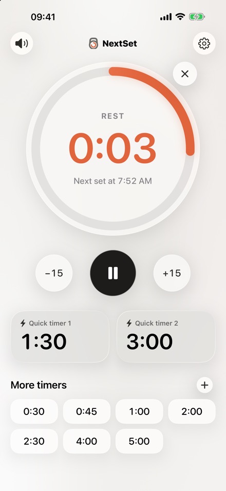 The last seconds of a rest, highlighted in coral